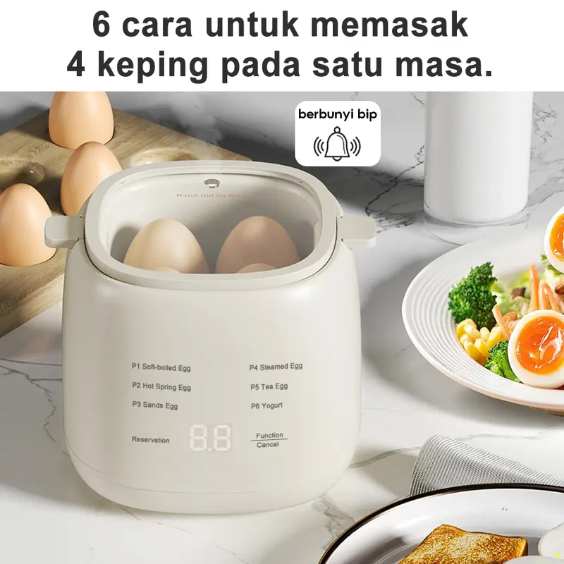 🥚✨ Telur Sempurna Setiap Kali SIMMO Smart Egg Steamer -  Letak Telur • Tekan Butang • Terus Siap Tanpa Gagal - 🔥 Produk Paling Laris Minggu Ini