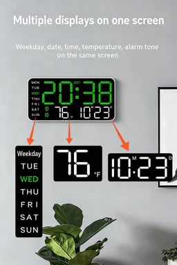 📢**Jīnrì zhékòu jià RM9.0!!⏰Duō gōngnéng zhuāngshì LED shùzì guàzhōng** yànjuànle zhǐ huì xiǎnshì shíjiān de kūzào shízhōng? Zhè kuǎn shíshàng de LED guàzhōng bùjǐn jǐn shì jìshí gōngjù, gèng shì yī jiàn xiàndài zhuāngshì pǐn, tā néng yǐ qīngxī kě tiáo de liàngdù xiǎnshì**shíjiān, rìqí, wēndù hé shīdù**. Shíshàng, zhìnéng, bǎi dā gè zhǒng fángjiān fēnggé! “Tā jiù xiàng yīgè mínǐ qìxiàng zhàn hé shízhōng hé èr wéi yī! Yèwǎn róuhé de guāngmáng kàn qǐlái chāo kù, érqiě wǒ zhōngyú bù huì zài cuòguò rìlì shàng de rìqíle.” — Chloe, jiājū zhěnglǐ dá rén jiān shèjì àihào zhě 🏡✨ 🕒**wèishéme tā zhídé shēngjí wèi qiáng miàn zhuāngshì:** ✅**Sì hé yī qīngxī xiǎnshì píng** 📅 – xiǎnshì shíjiān, rìqí, shìnèi wēndù hé shīdù ✅**liàngdù kě tiáo** 🌙 – zìdòng tiáo guāng, báitiān hé yèwǎn dōu néng shūshì guānkàn ✅**xiàndài xiān báo shèjì** 🖤 – wánměi róngrù kètīng, chúfáng, bàngōngshìhé wòshì ✅**ānzhuāng jiǎnbiàn, diànchí gōngdiàn** 🔋 – wúxū diànxiàn, tígōng jiāo tiē hé guàgōu liǎng zhǒng ānzhuāng fāngshì ✅**jìngyīn yùnxíng** 🔇 – wú dīdā shēng, fēicháng shì hé shuìmián jiào qiǎn de rén 🏠**wánměi shìyòng yú:** - Jiǎnyuē xiàndài jiājū zhuāngshì 🛋️ - bàngōngshì, gōngzuò shì huò jiàoshì qiáng miàn zhuāngshì 🏢 - qiáoqiān xīnjū huò xuéshēng lǐwù ​​🎁 - wòshì jí yīng'ér fáng róuhé yè dēng 🌜 - shíkè guānzhù fángjiān shūshì dù 🌡️ 💡**shíjiān, fēnggé, gǎnzhī, jǐn zài yī zhǎn dēng zhōng.** 🛒**[Diǎn jí diǎn liàng nín de qiángbì hé shíjiān——jīnrì yōuhuì jià RM9.0!]** #LED guàzhōng#shùzì zhōng#jiājū zhuāngshì#xiàndài zhōng#zhìnéng jiājū#shìnèi shèjì#fángjiān zhuāngshì#cùxiāo tíxǐng 616 📢 **Today's Discount Price RM9.0!! ⏰ Multifunctional Decorative LED Digital Wall Clock